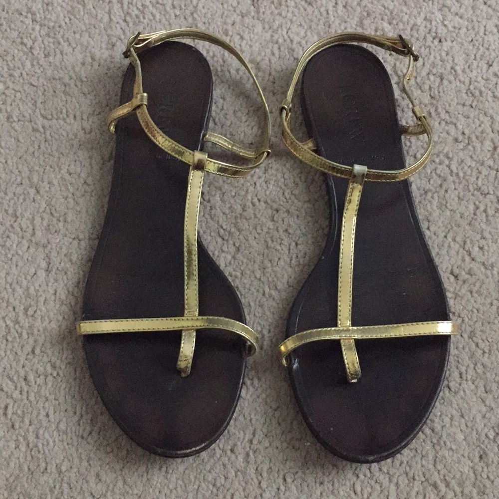JCrew Gold Metallic Sandal
